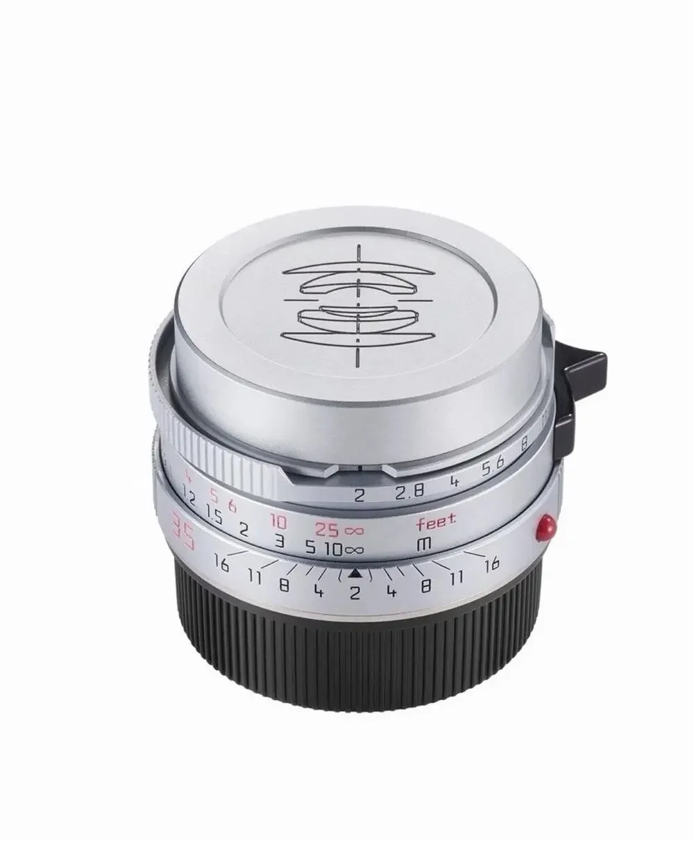 Mandler 35mm f/2 7-Element Lens Silver Chrome M-Mount with 12504 Hood Set - NIB
